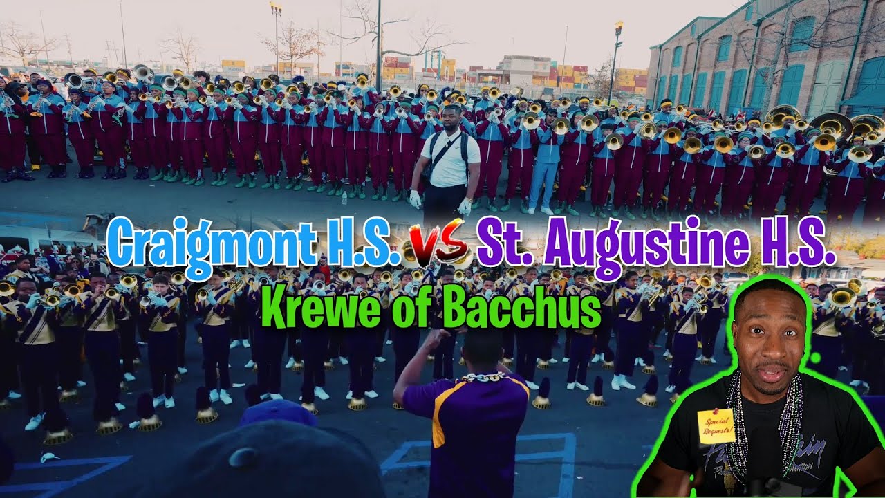 BandHead РЕАКЦИЯ на матч St. Augustine против Craigmont High School — Krewe of Bacchus (2025)