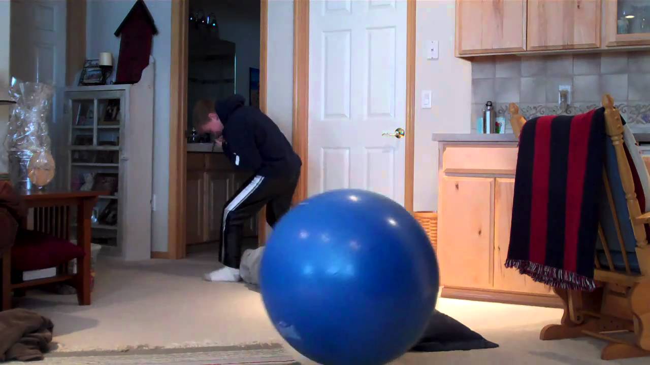 big blue exercise ball prank 2 YouTube