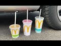 Crushing Crunchy Soft Things By Car EXPERIMENT MCDONALDS DRINKS VS CAR 2