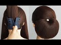 Low bun hairstyle with claw clip  beautiful and easy hairstyle for ladies