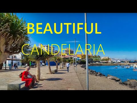 TENERIFE - Candelaria Spain 🇪🇸 🔴 NEW Beautiful Walking Tour in Canary Islands [4K UHD]