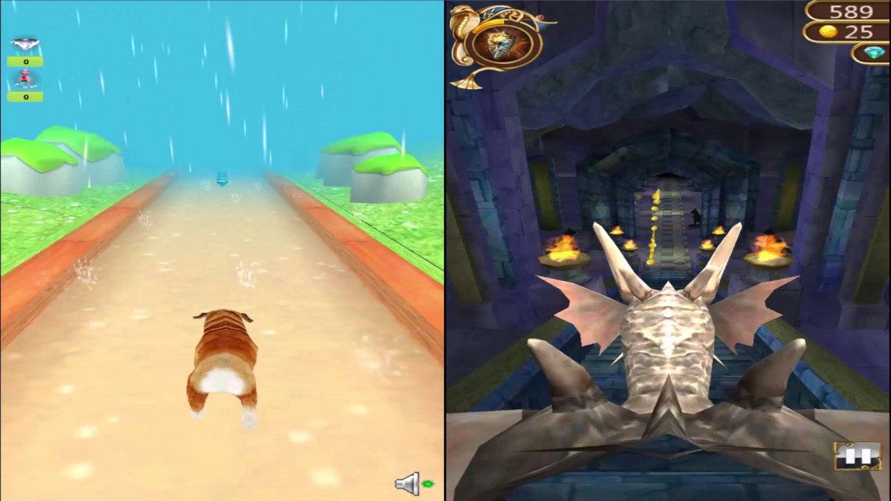 Temple Dog Run vs Running in Mummy Pyramid