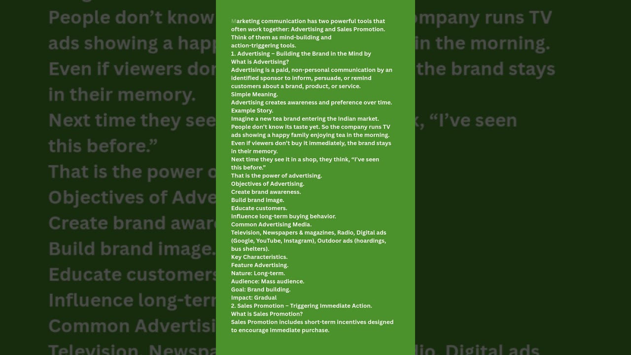 Advertising and Sales Promotion