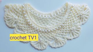 صدر كروشي 2021 أنيق بالجوهر خطوة خطوة سهل للمبتدئين  crochet  collar |صدور كروشي 2021 |كروشي تيفي