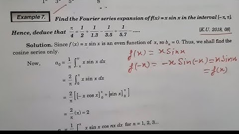 Example 7 Fourier series chapter 4 Real and complex analysis bsc 6th sem explained by Yogeshwar Sir