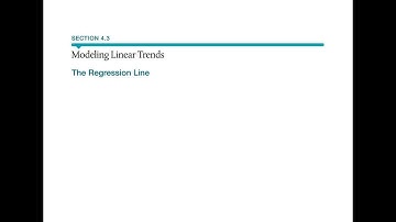 4.3 Modeling Linear Trends - The Regression Line