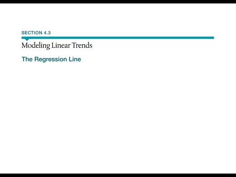 4.3 Modeling Linear Trends - The Regression Line