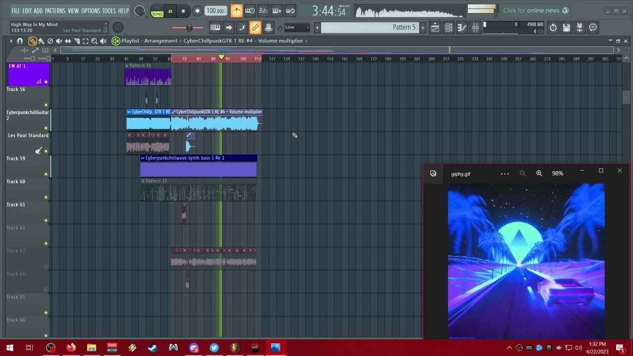 Highway in my mind WIP5 (original work in progress) CyberpunkChillwave 
