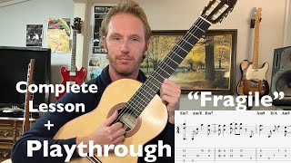 Fragile - Sting | Complete Lesson + Playthrough TAB