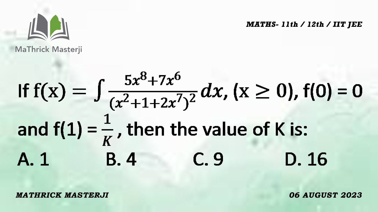 If F x Integral Of 5x 8 7x 6 x 2 1 2x 7 2 Dx x 0 F 0 0 F 1 1 if-f-x-integral-of-5x-8-7x-6-x-2-1-2x-7-2-dx-x-0-f-0-0-f-1-1