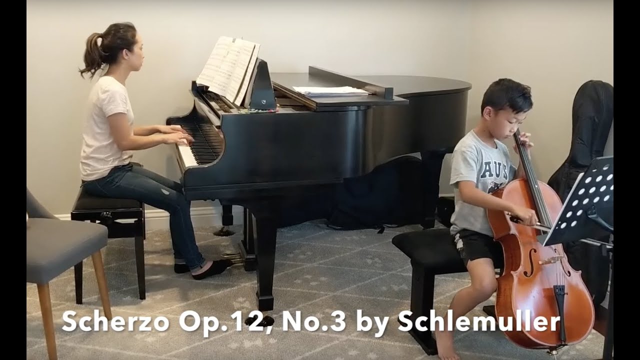 Lachlan (9 yrs old) cello - Scherzo Op.12, No.3 (Hugo Schlemuller)
