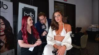 Model Seraiah in makeup prep for Designer Giannina Azar at Art Hearts Fashion Miami Swim Week