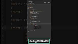 Day 28 V02 ll Coding Writter 0.1 ll C programming Normal pattern Tutorial ll #c #correctcoding