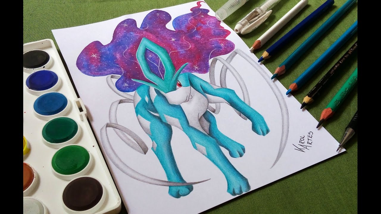 COMO DESENHAR O POKÉMON SUICUNE  HOW TO DRAW POKÉMON SUICUNE 