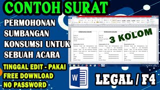 CONTOH SURAT PERMOHONAN SUMBANGAN KONSUMSI ACARA ‼️ FREE DOWNLOAD TANPA PASSWORD