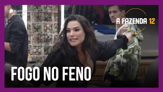 Raissa Barbosa discute com peões e joga água em Biel | A Fazenda 12