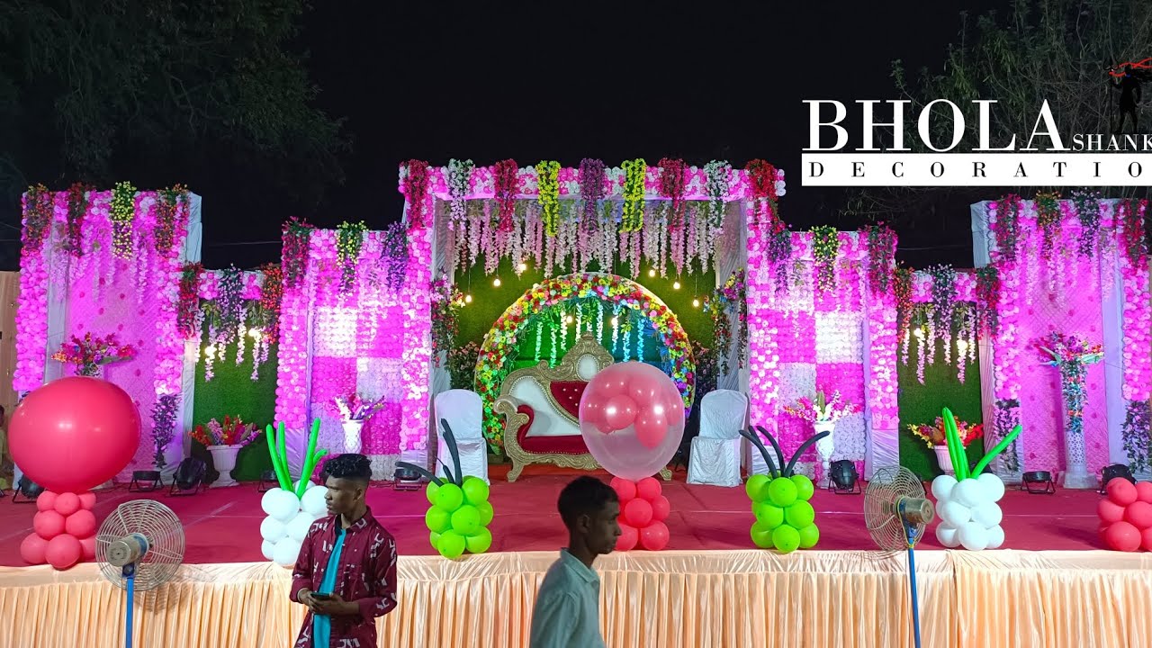 new flower decoration wedding decoration marriage decoration stage decoration YouTube
