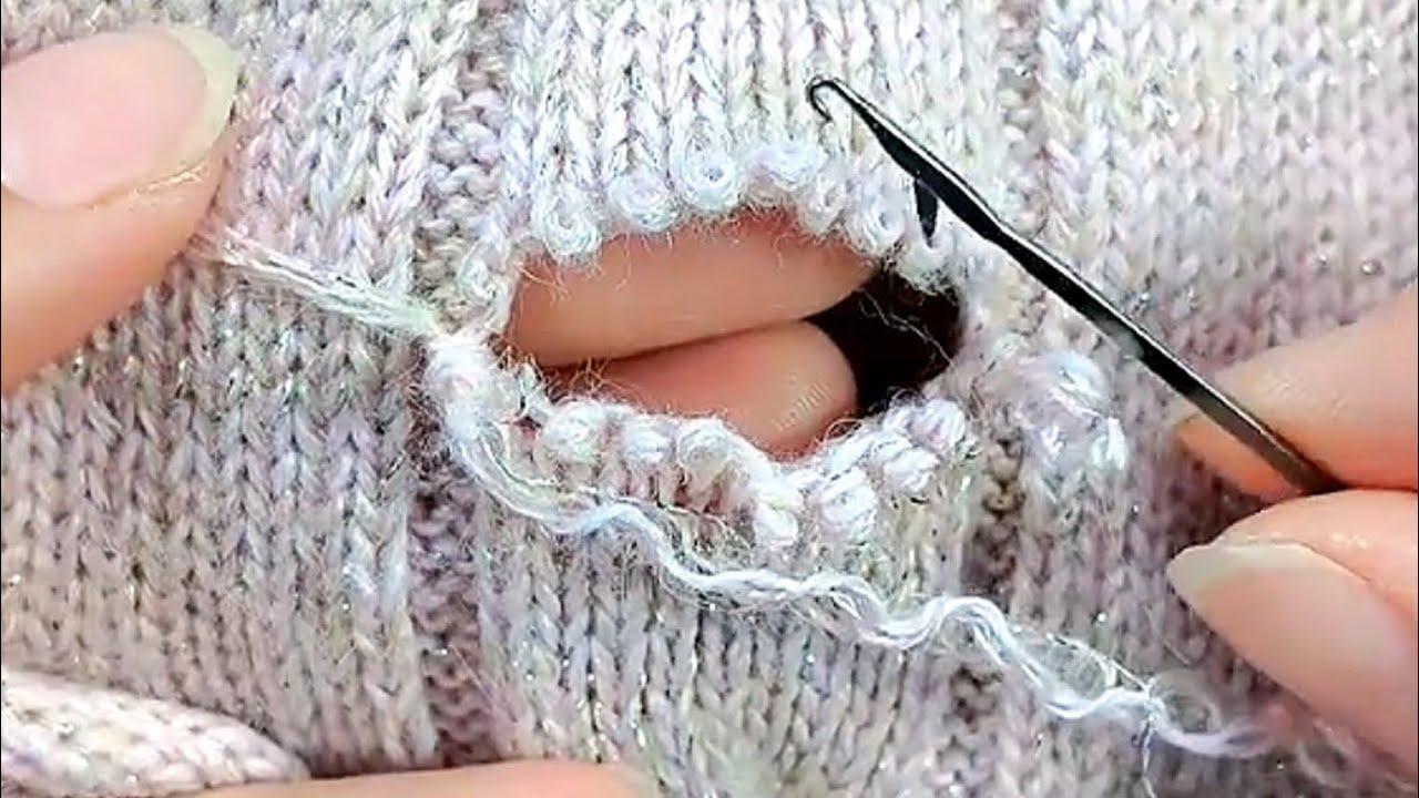 How to Perfectly Repair a Hole in a Knitted Sweater Without Leaving Any ...