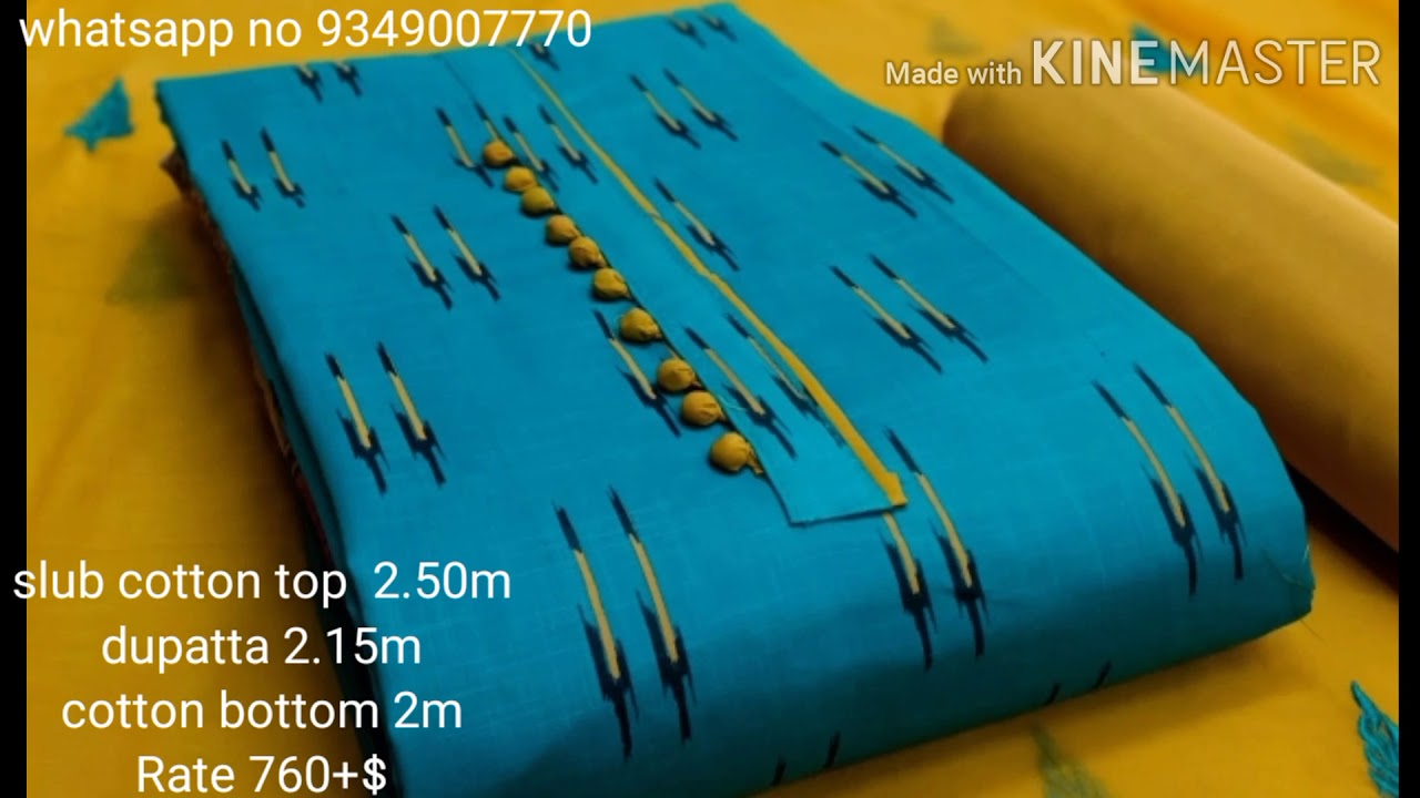 Unstiched Beautiful cotton churidar materialcourier service availableonline shopping