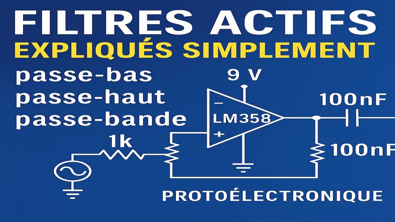 Les filtres actifs expliqués simplement avec le LM358 (passe bas, passe haut, passe bande)