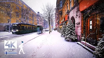 First Walk of 2025 ❄️ Snowfall on New Year's Morning, Helsinki Finland - Slow TV 4K