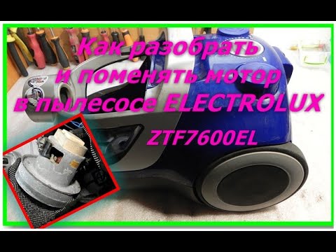 Как разобрать пылесос Electrolux ZTF7600EL, замена мотора. How to disassemble a vacuum cleaner.