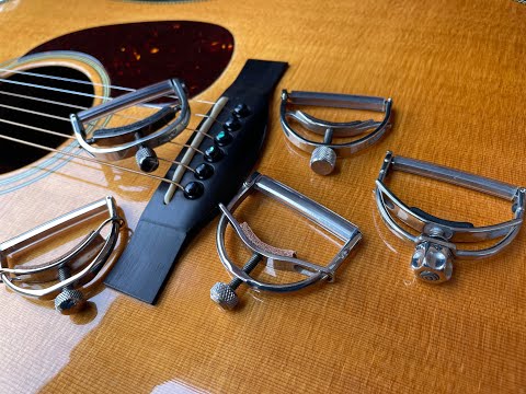 Tony Rice Style Capo Comparison: Elliott, Barry Collins, Shubb, Paige (new & old) yoke style capos.