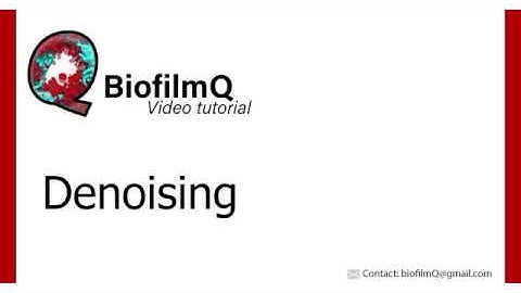 BiofilmQ Tutorials - 2.2.2 Denoising