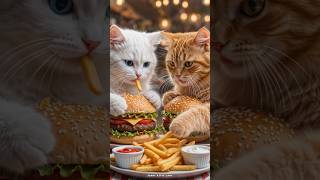 Cute Cats Make Giant Burgers 🍔🐱 | Funny 3D Cat Cooking Animation #3danimation #hangry#cat