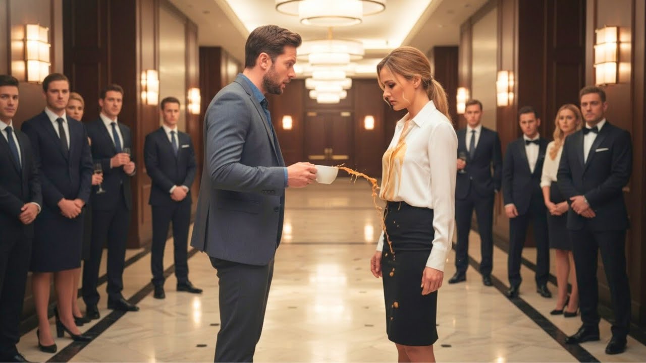 Single Dad spilled coffee on CEO before Presentation— Boss locked the office and said, "take it off"