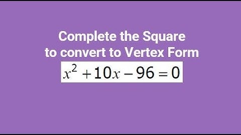 Complete the Square of a Quadratic with a Leading Coefficient of 1.