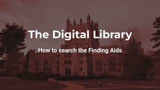 How to Search the Finding Aids Repository