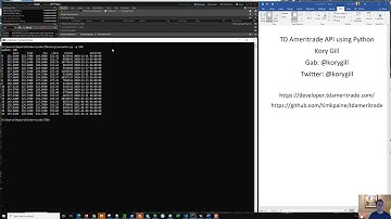 Kory Gill   TD API with Python
