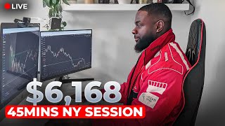 LIVE TRADING: $6168 In 45MINS Trading The New York Session