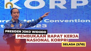 Sambutan Presiden Jokowi pada Pembukaan Rapat Kerja Nasional KORPRI, Selasa (3/10)