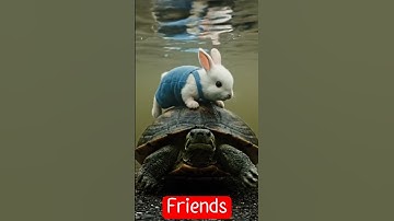 You Won’t Believe This Rabbit and Turtle Became Friends  #rabbit #turtle #animal #friendship #short