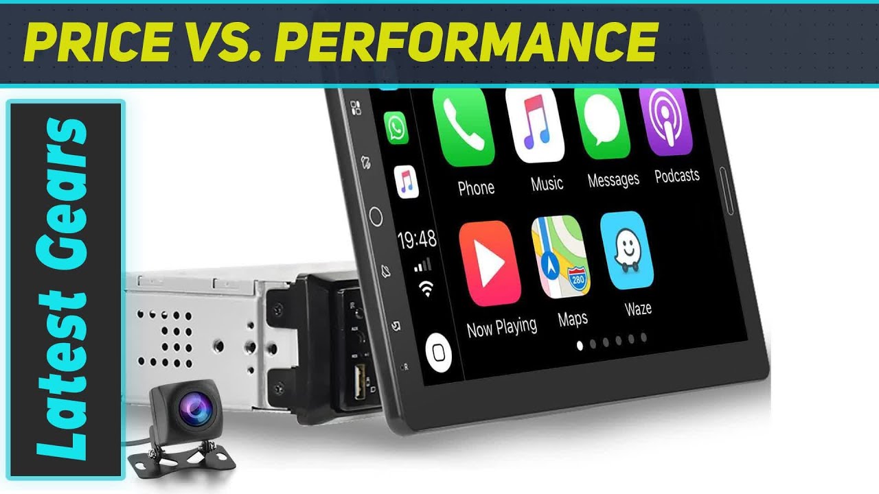 NHOPEEW Single Din Apple Carplay Radio - 10.1 inch IPS Touchscreen