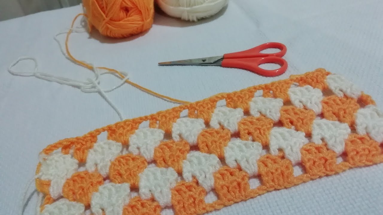 İki Renkli Örgü Modeli /Kolay Bebek Battaniyesi Modeli Crochet Blanket