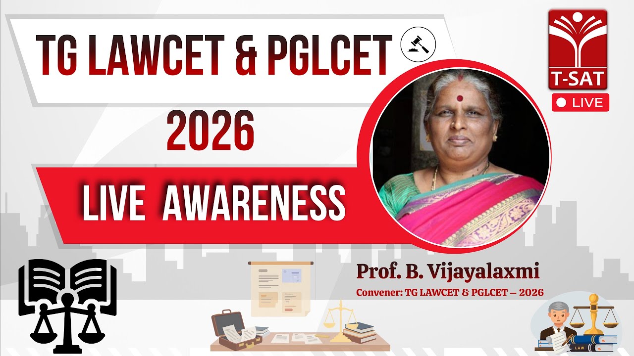 TG LAWCET & PGLCET 2026 | Awareness Live Programme | Prof. B. Vijayalaxmi | T-SAT