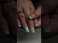 Tropical Green Summer Nails 💚🌿 Leafy Floral Nail Art Drawing