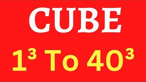 Cube 1 to 40 | cube 1 se 40 tak | learn cube 1³-40³ | cube root from 1 to 40 | math one-forty cube