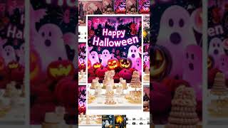 Halloween Pink Soft Halloween Night Decoration Background Banner Theme Family Party Room Decor Po...