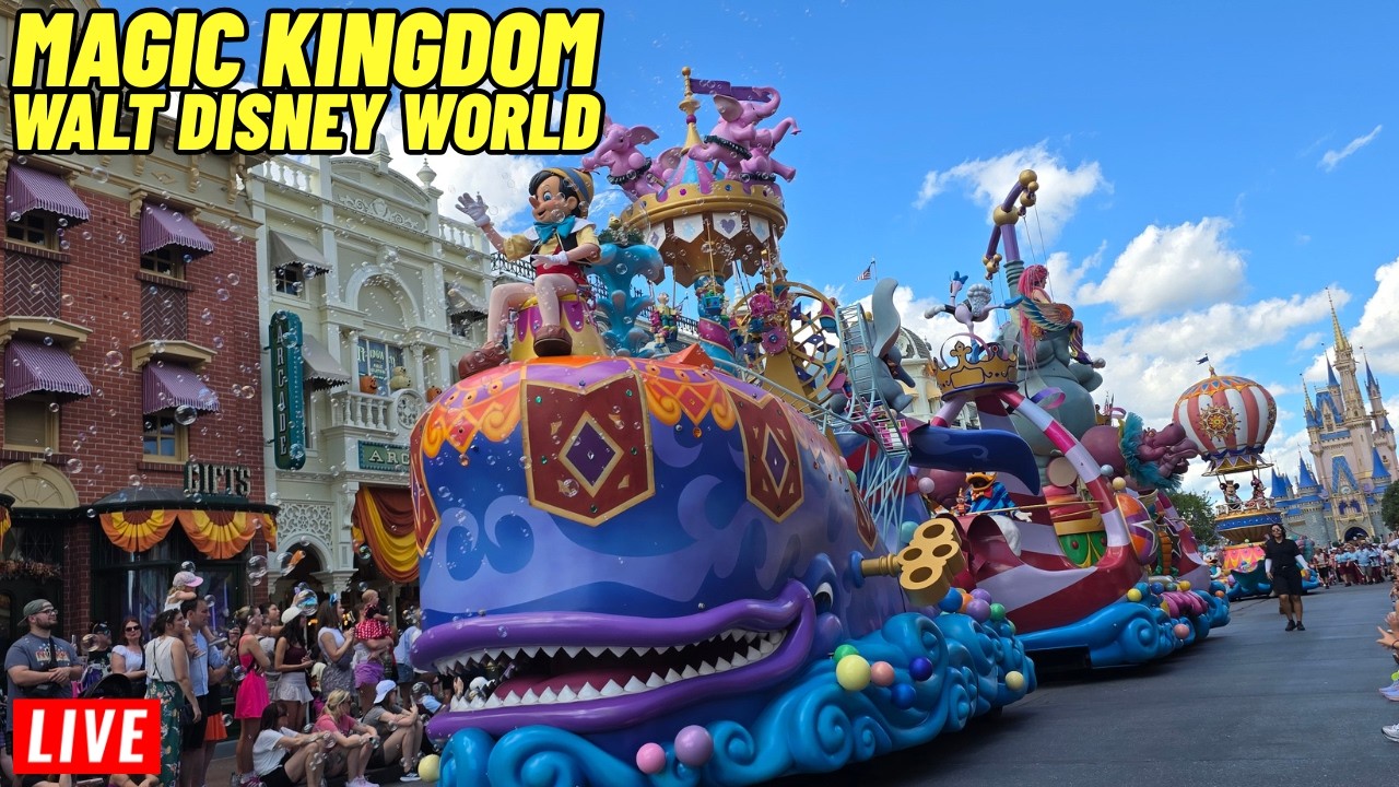 🔴Live Magic Kingdom All day with Rides, Shows, Parades, Fireworks at Walt Disney World 7/19/2026
