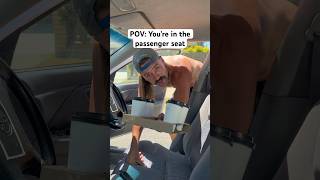 Dunno what smelt worse, the car or the rubber fist #skit #passanger #seat #driving #aussie #reesebro