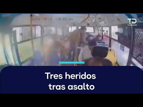Tres personas resultan lesionadas tras asalto en ruta urbana en Puebla
