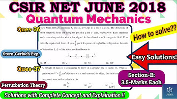 2. Quantum Mechanics CSIR NET June 2018| Complete Solutions| 3.5*2=7 Marks| Important ques| NTA Exam