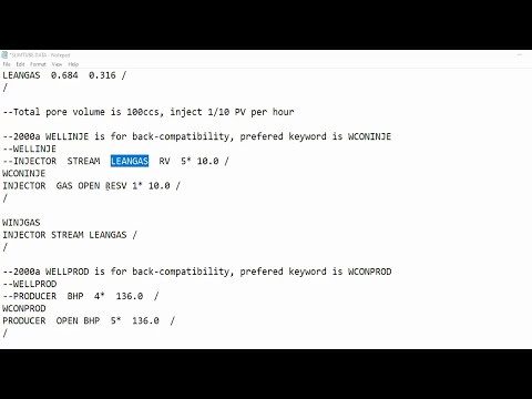 Eclipse 8: Slimtube Simulation | Production & Injection Script