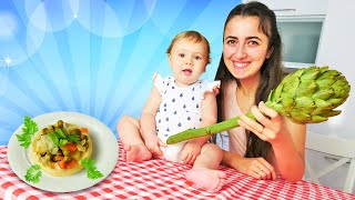 Anne Vlog Bebekler Için Yemek Tarifleri Sevcan Derine Enginar Pişiriyor