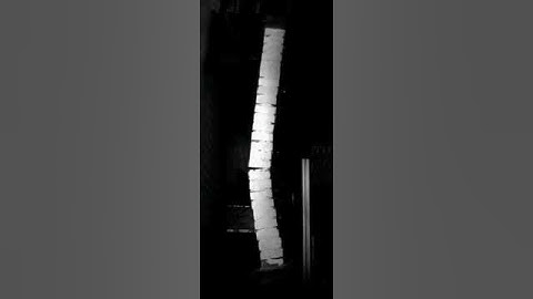 Bending-Buckling test of URM Wall #10. Slow motion view