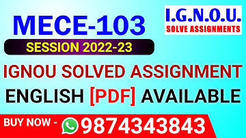 MECE-103 Solved Assignment 2022-23 in English, MECE 103 Solved Assignment 2023, MECE 103 Assignment